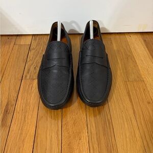 Gucci Diamante Penny Slip On Loafers Drivers Black Leather Size 9 US / 8.5 G